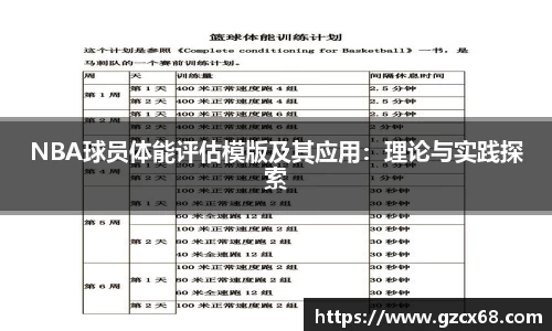 NBA球员体能评估模版及其应用：理论与实践探索